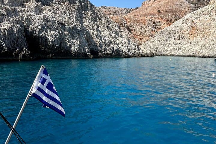 Sail the Akrotiri Peninsula: Seitan Limani, Stavros Beach & Theodorou Island Day Cruise photo 1