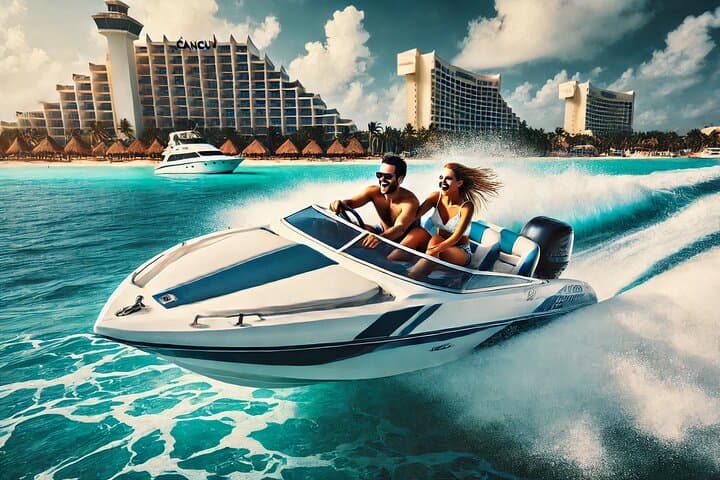 Drive a Speedboat and Snorkel the Cancún Coast: High-Speed Lagoon Adventure photo 1