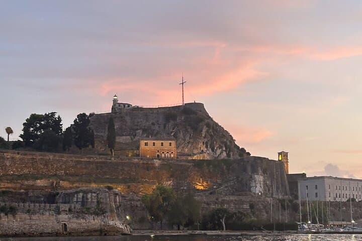 Corfu Private Sunset Cruise: Sail Past Old Fortress & Vlacherna Monastery