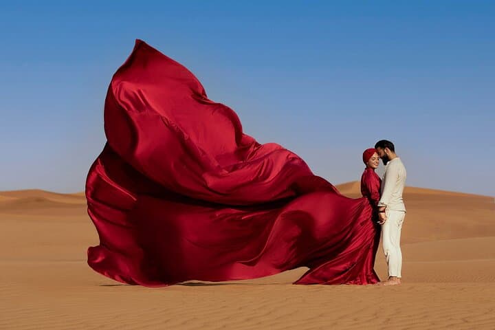 Flying Dress Photoshoot Dubai: Desert, Beach & Skyline Editorial Session photo 5