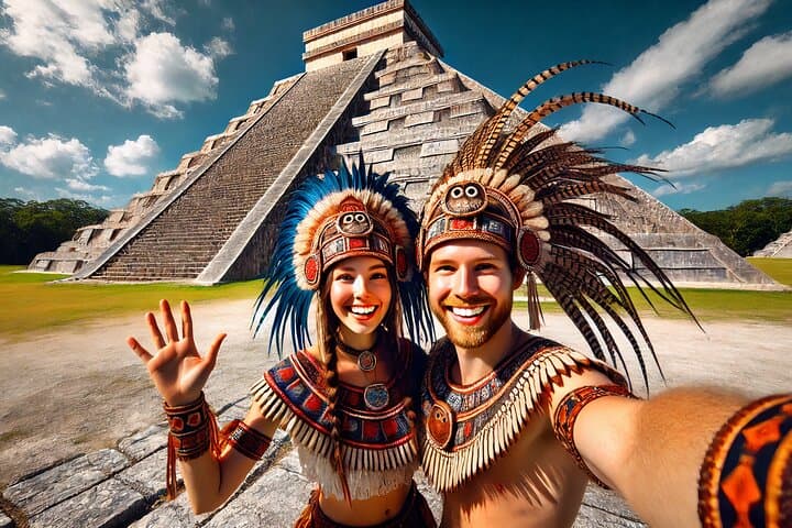 Day Trip to Chichén Itzá, Saamal Cenote & Valladolid — From Cancun by Panoramic Bus
