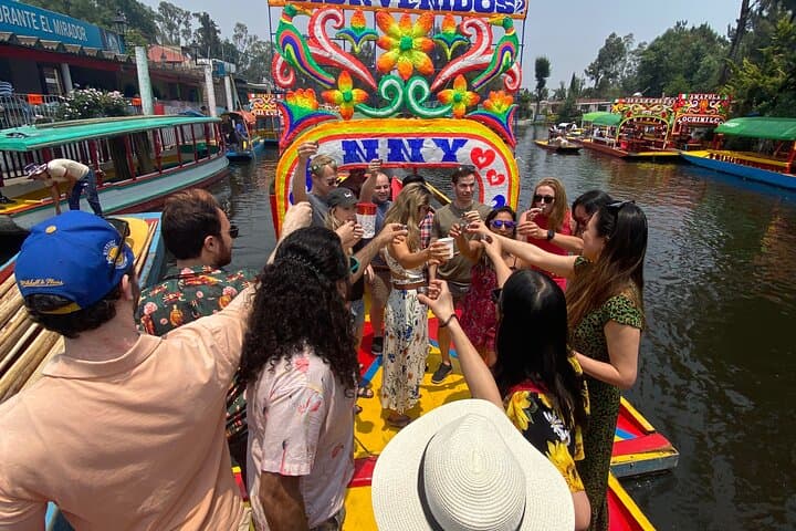 Xochimilco Trajinera Party: Guacamole Contest, Mariachi & Unlimited Drinks