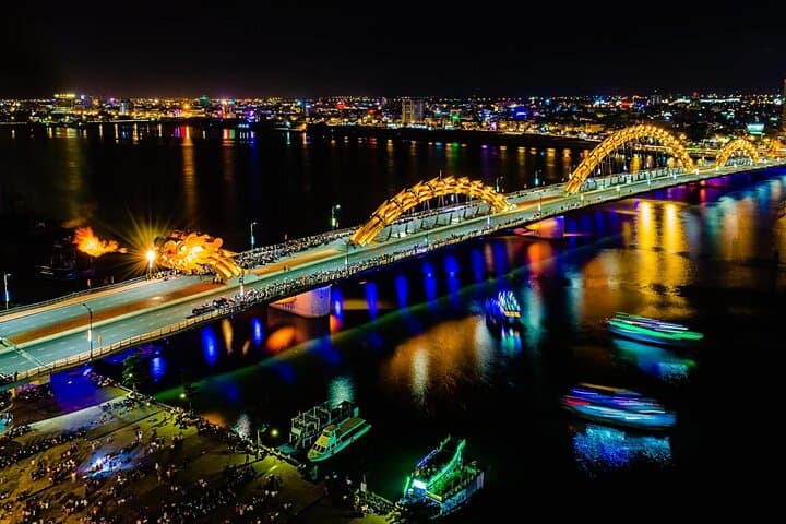 Da Nang Private Night Tour: Han River Cruise, Dragon Bridge & Helio Night Market photo 1