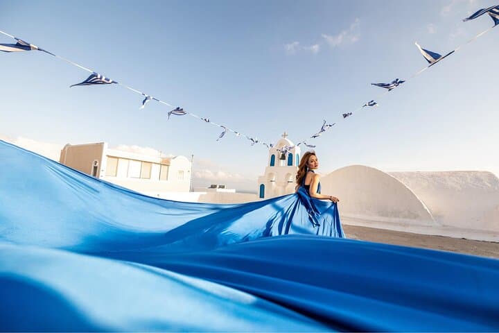Santorini Flying Dress Photoshoot in Oia | 1- & 3-Hour Tours with Dress Included photo 3