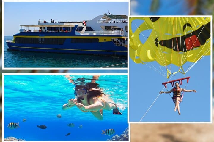 Hurghada Conquest Semi-Submarine Snorkel and Parasail Combo
