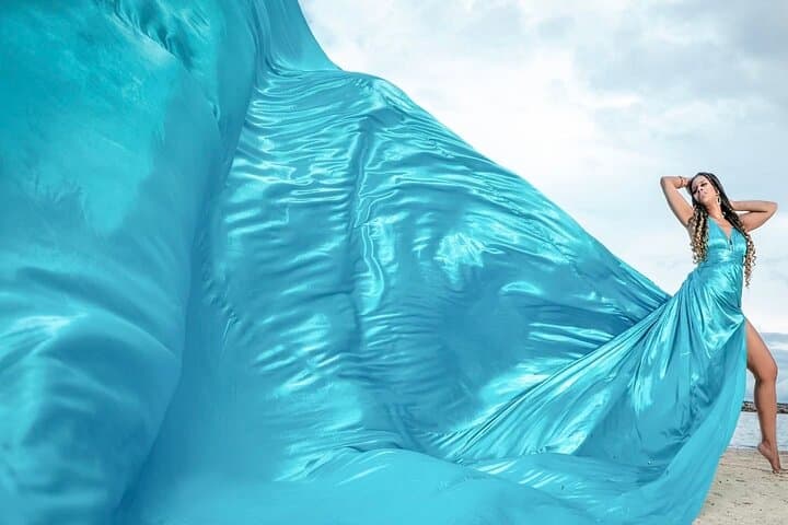 Flying Dress Photo Shoot in Montego Bay: Private Silk-Gown Beach Session photo 4