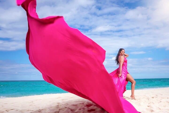 Flying Dress Photo Shoot in Montego Bay: Private Silk-Gown Beach Session photo 6