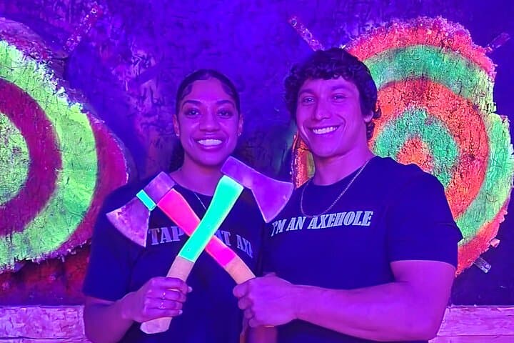 Neon Cosmic Axe Throwing VIP — Axehole Vegas Experience