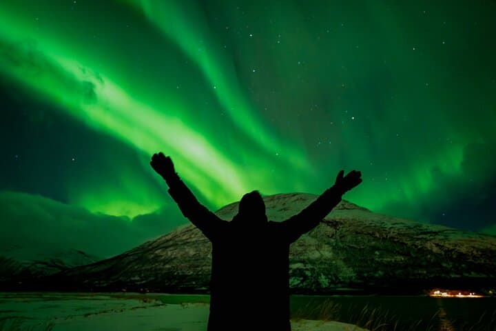 Tromsø Northern Lights Minibus Chase — Free Photos & Warm Arctic Dinner