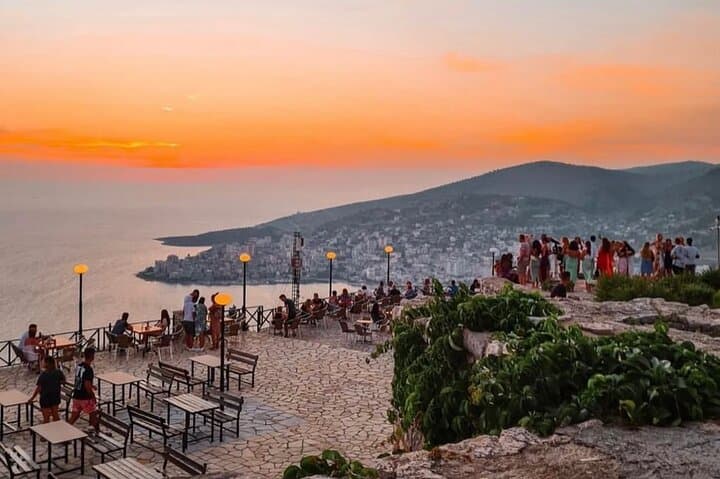Sunset at Lekursi Castle, Blue Eye Springs & Wine Tasting Tour from Saranda