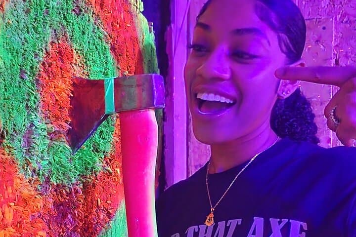 Neon Cosmic Axe Throwing VIP — Axehole Vegas Experience photo 3
