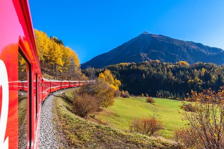 Bernina Red Train to St. Moritz: Full-Day Alpine Journey from Milan