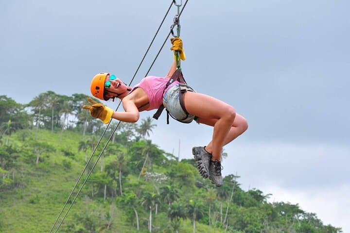 Punta Cana Zipline and All-Inclusive Catamaran Cruise with Open Bar