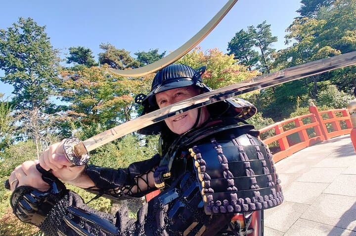Suit Up at Sendai Castle: Samurai Armor Photo Experience with City Views photo 2