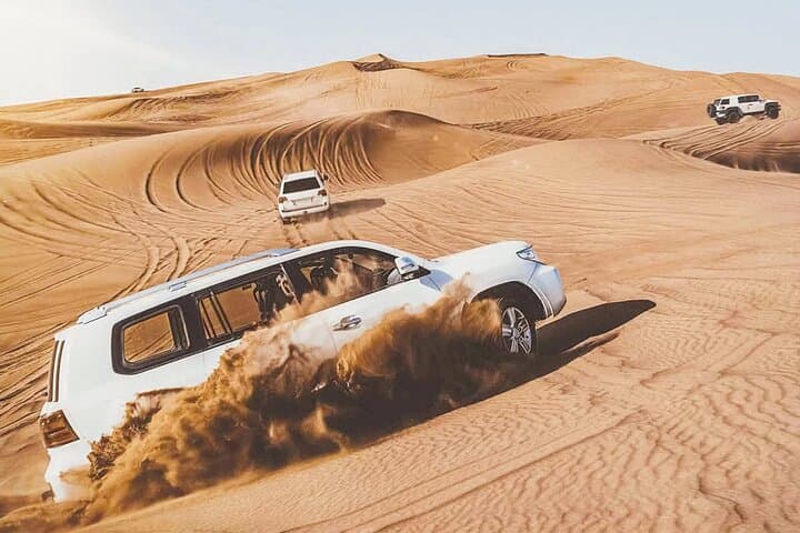 Sunrise & Sunset Desert Safari in Doha — Mesaieed Dune Bashing and Inland Sea Adventure