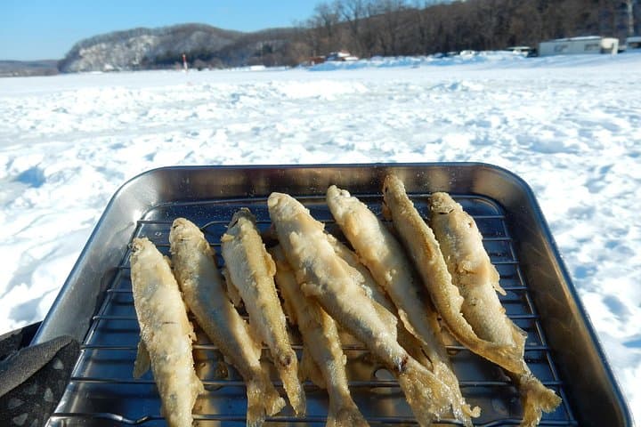 Ice Fishing on Lake Abashiri: Wakasagi Tempura Experience in Hokkaido photo 3