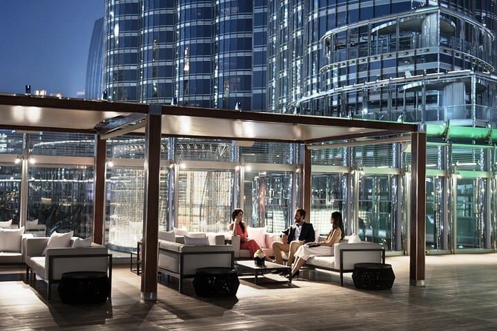 Lunch or Dinner on the Burj Khalifa 125th Floor: Rooftop Club Views & 3-Course Meal