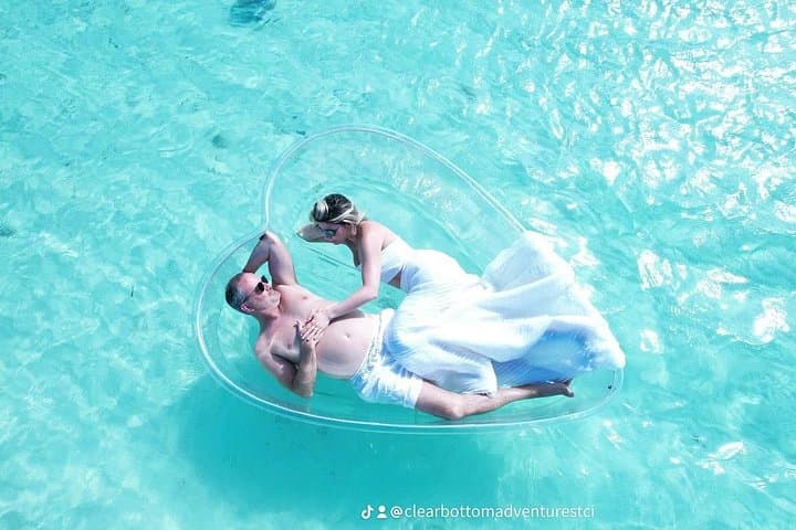 Heart-Shaped Clear Kayak Drone Photoshoot on Grace Bay, Providenciales photo 2