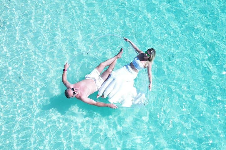 Heart-Shaped Clear Kayak Drone Photoshoot on Grace Bay, Providenciales photo 3