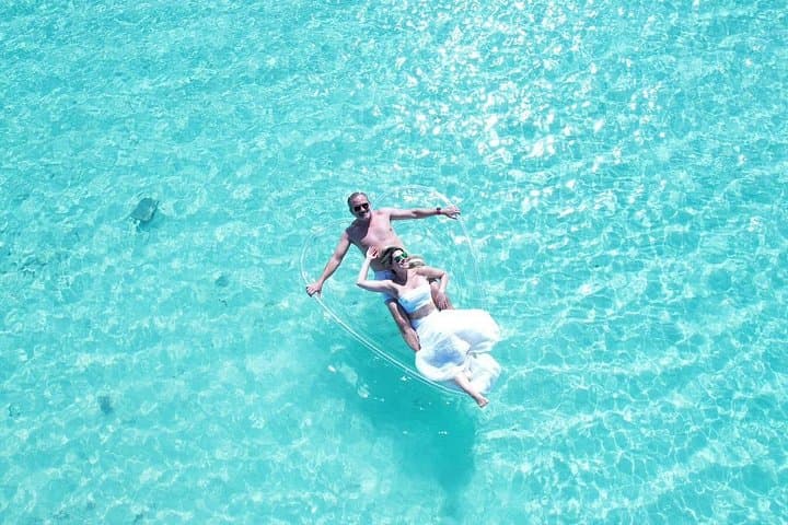 Heart-Shaped Clear Kayak Drone Photoshoot on Grace Bay, Providenciales photo 4