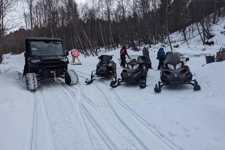 Alta snowmobile and UTV forestry safari: drive snowfields and test axe skills photo 2