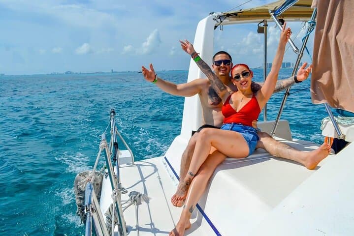 Luxury Catamaran to Isla Mujeres from Puerto Morelos — Snorkel, Ice Bar & Sunset Sail photo 2