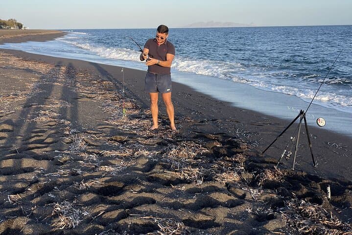 Monolithos Volcanic-Beach Fishing: Santorini Sunset Rod & Swim Experience photo 4