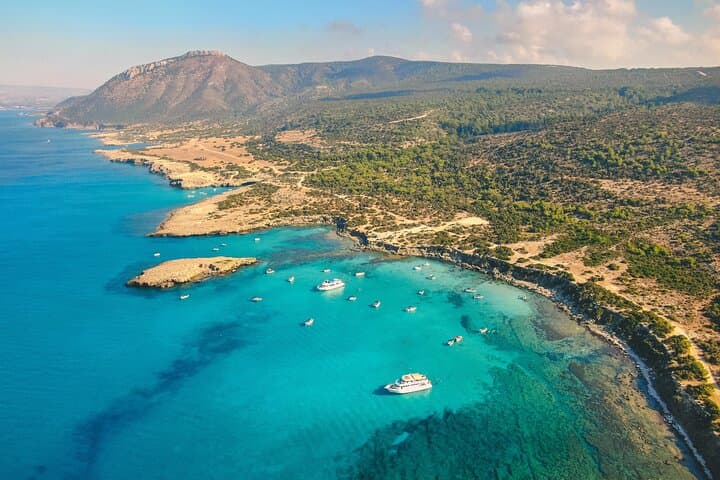 Paphos to Blue Lagoon & Baths of Aphrodite: Akamas Day Cruise with Polis Lunch