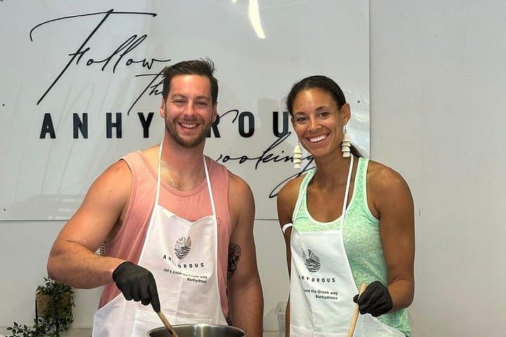 Santorini Private Cooking Class & Island Tour: Megalochori, Prophet Elias & Winery Experience photo 1