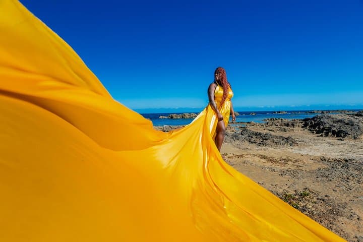 Flying Dress Photo Session in Montego Bay — Dramatic Aerial-Style Portraits photo 4