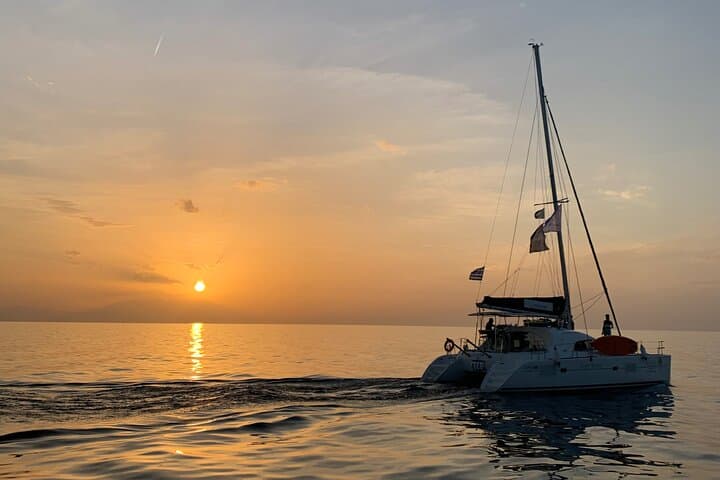 Corfu Old Town Sunset Catamaran Cruise: Luxury Two-Hour Evening Sail