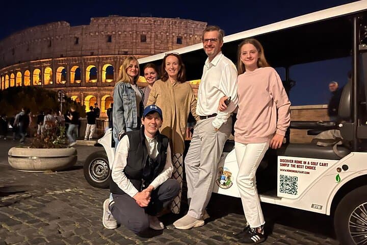 Rome Night Golf Cart Tour: 2-Hour Private Evening Ride Through Illuminated Monuments