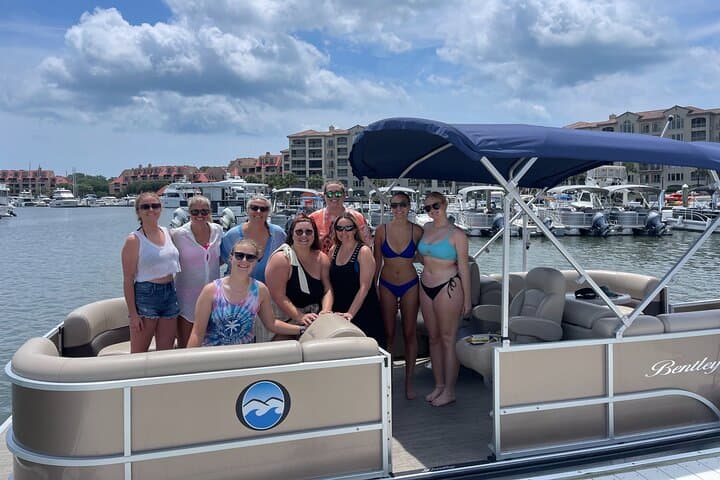 Hilton Head Luxury Pontoon Rental — Self-Drive Boat Hire at Shelter Cove Marina