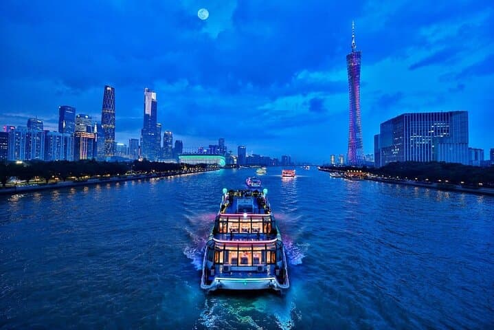 Pearl River Night Cruise Guangzhou: Open-Air Deck Views at Haixinsha