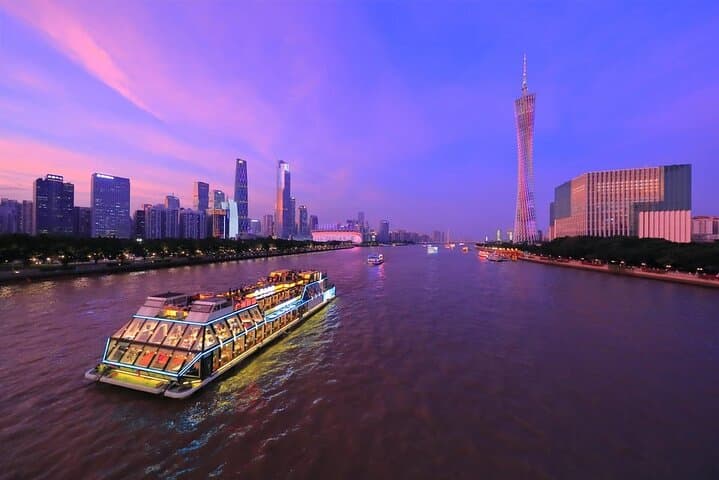 Pearl River Night Cruise Guangzhou: Open-Air Deck Views at Haixinsha photo 2