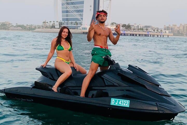 Sunset Jet Ski Splash & Sip in Dubai: Burj Al Arab & Palm Views