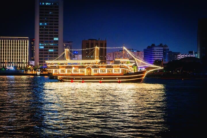 Dubai Night Dhow Cruise with Live BBQ Dinner & Live Shows