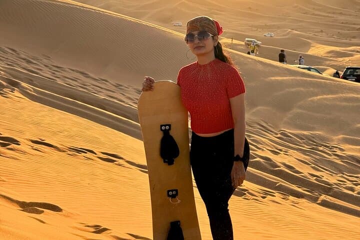 Morning Red Dunes Desert Safari: Camel Ride, Dune Bashing & Sandboarding in Dubai photo 2