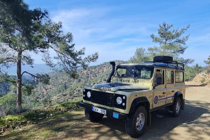 Troodos Mountains Jeep Tour with Wine Tasting from Paphos