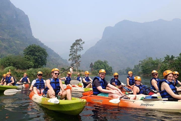 Vang Vieng Kayaking, Cave Tubing & Zipline Adventure on the Nam Song River photo 2