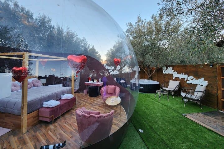 sleep under the stars in a bubble glamping retreat in sicily