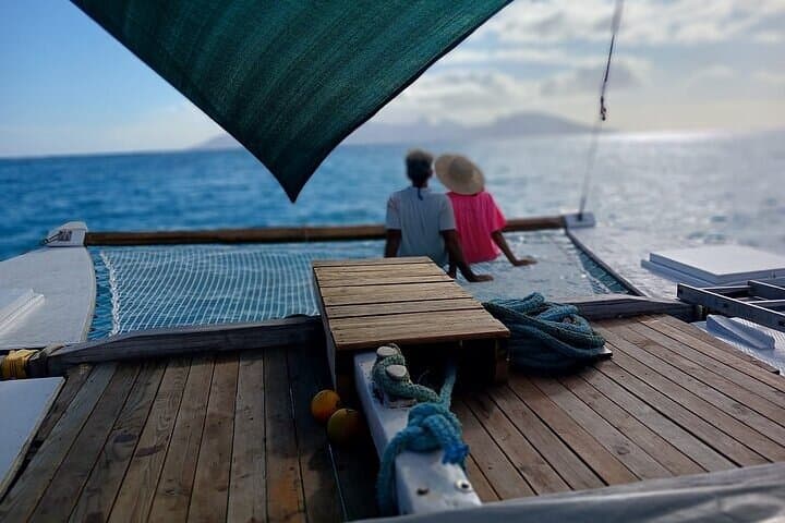 Sunset Sailing on Tahiti's Lagoon: Private Double-Canoe Experience