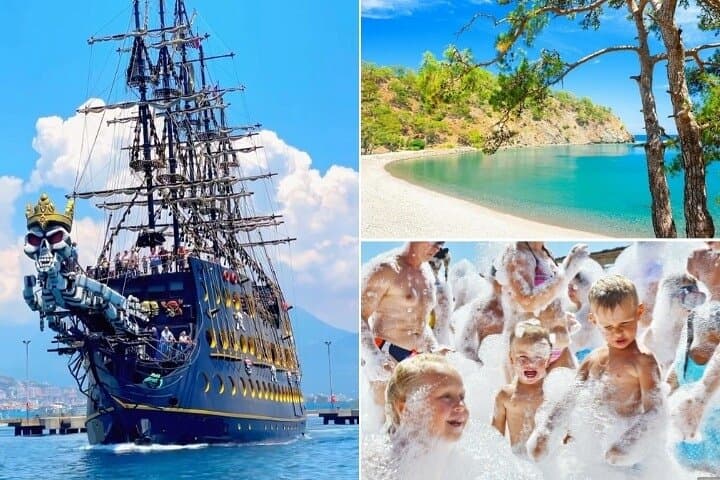Kemer Pirate Boat Trip: Phaselis, Paradise Bay & Foam Party from Antalya