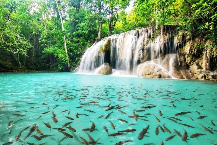 Bangkok to Erawan Waterfall: 1-Day Kanchanaburi Waterfall & Bridge Tour