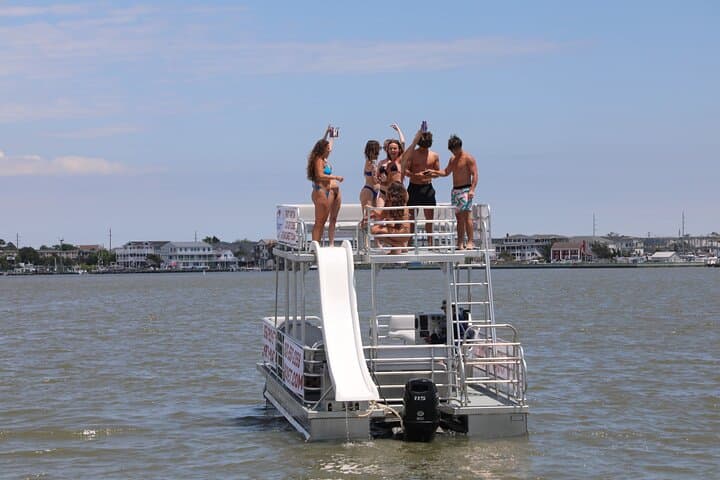4-Hour Party Pontoon Rental in Chincoteague Island — Double‑Deck Boat with Slide photo 5