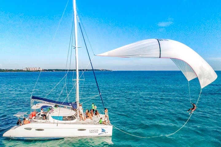 Catamaran to Isla Mujeres: Snorkel El Meco Reef, Private Beach Club & Open Bar photo 4