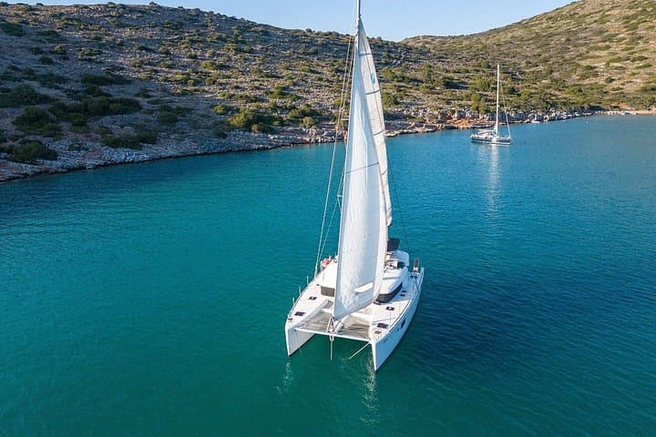 Private Agios Nikolaos Catamaran Cruise to Spinalonga & Mirabello Bay (Meal & Drinks)