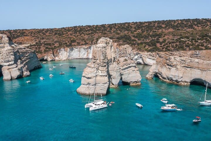 Private Catamaran Cruise to Kleftiko & Polyegos from Milos — Full-Day with Lunch photo 3