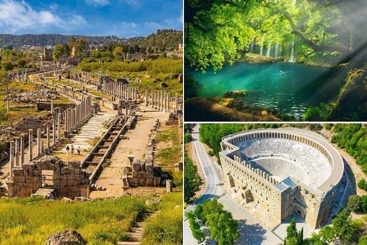Perge Aspendos & Kursunlu Waterfall Day Tour from Side — Ancient Ruins to Cascading Pools