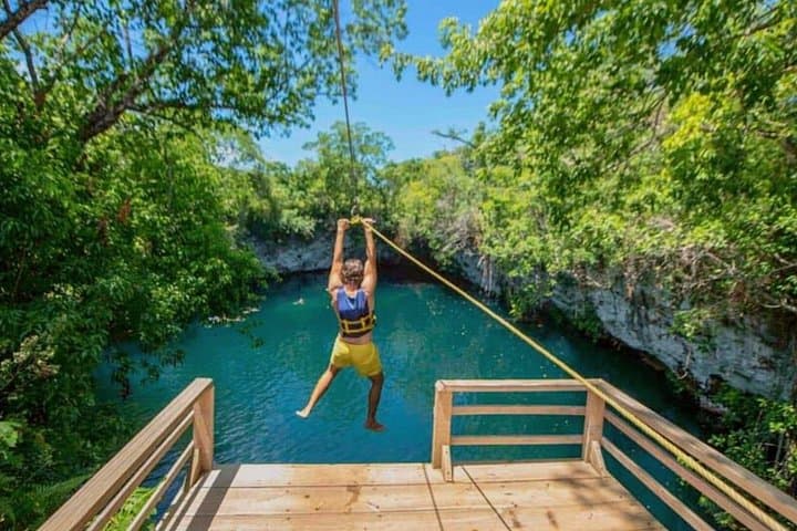 Blue Lagoon Full-Day Tour from Puerto Plata — Beaches, Cave & 10m Rope Jump photo 1